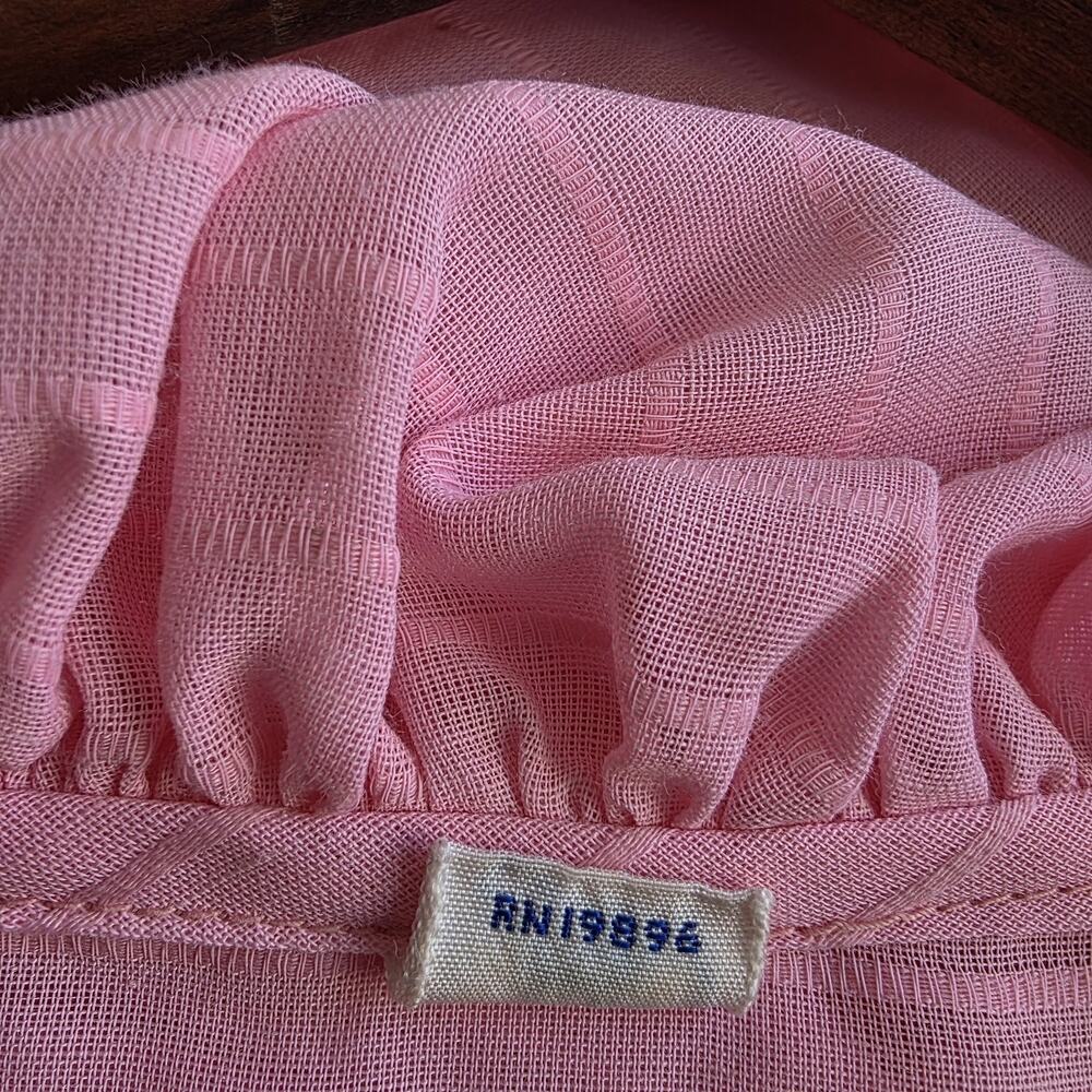 VTG‎ 60s 70s Dotti Original Pink Cardigan M Hood Sheer Coquette Soft Girl Kawaii - Picture 6 of 12